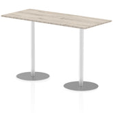 Dynamic Italia 1800 x 800mm Poseur Rectangular Table Grey Oak Top 1145mm High Leg ITL0315 DD